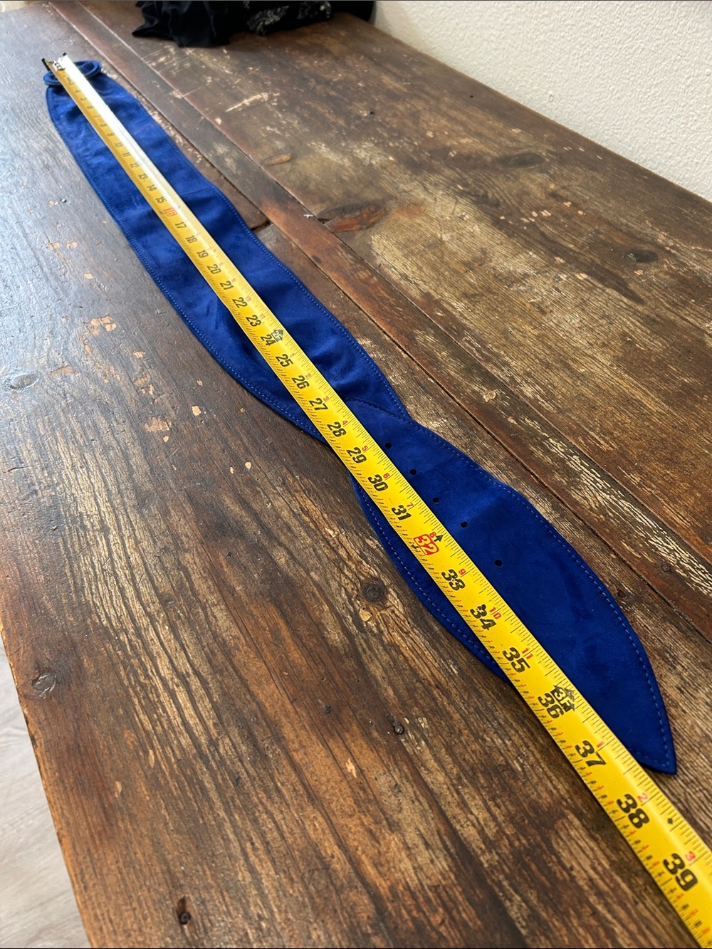 80’s Trussardi suede, leather, wide cobalt belt small - Picture 7 of 8